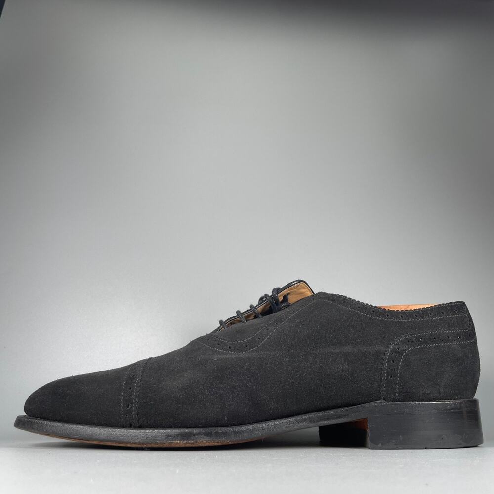 Charles Tyrwhitt Men's UK 10 US 11 Black Suede Cap Toe Oxford Dress Shoes Casual